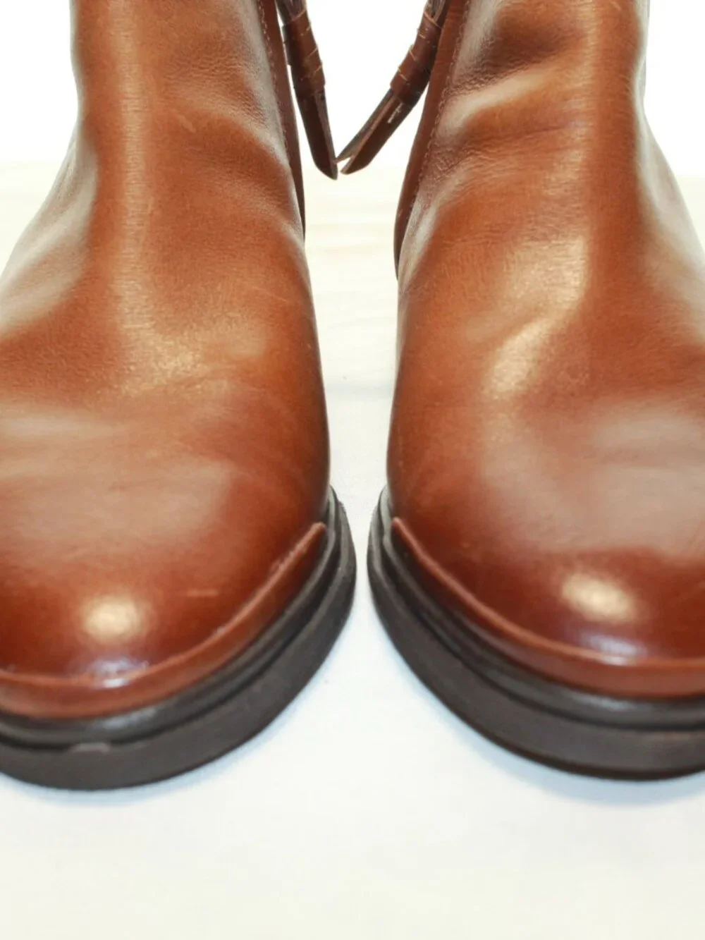 Sarto by Franco Sarto SZ 8M Saddle Brown NEMI Soft Leather Side Zip Ankle Boots